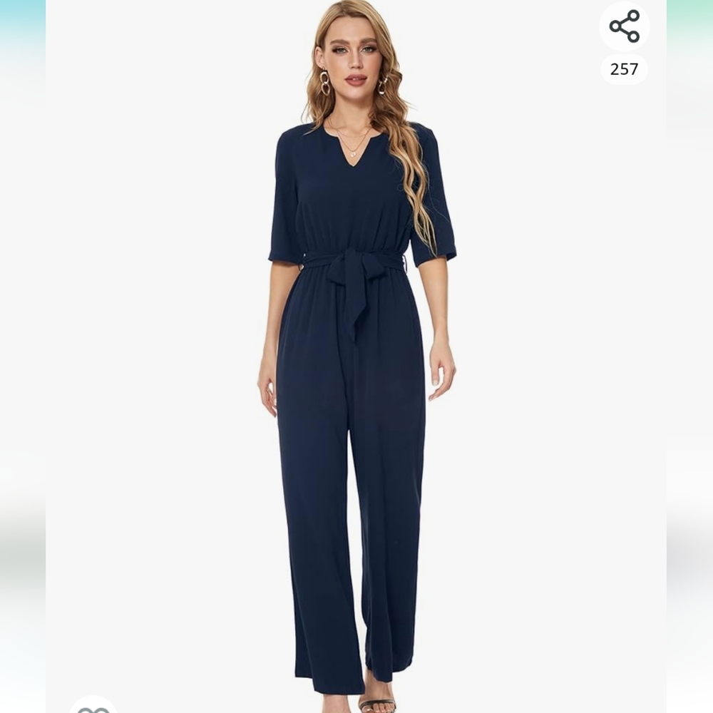 Sugar Poison NWTS S Navy Blue V Neck Jumpsuit